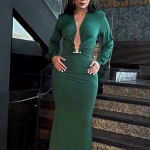 Лина зелен фустан